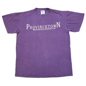 Vintage 90s Provincetown Massachusetts Sz Medium Single Stitch Mens Purple Shirt